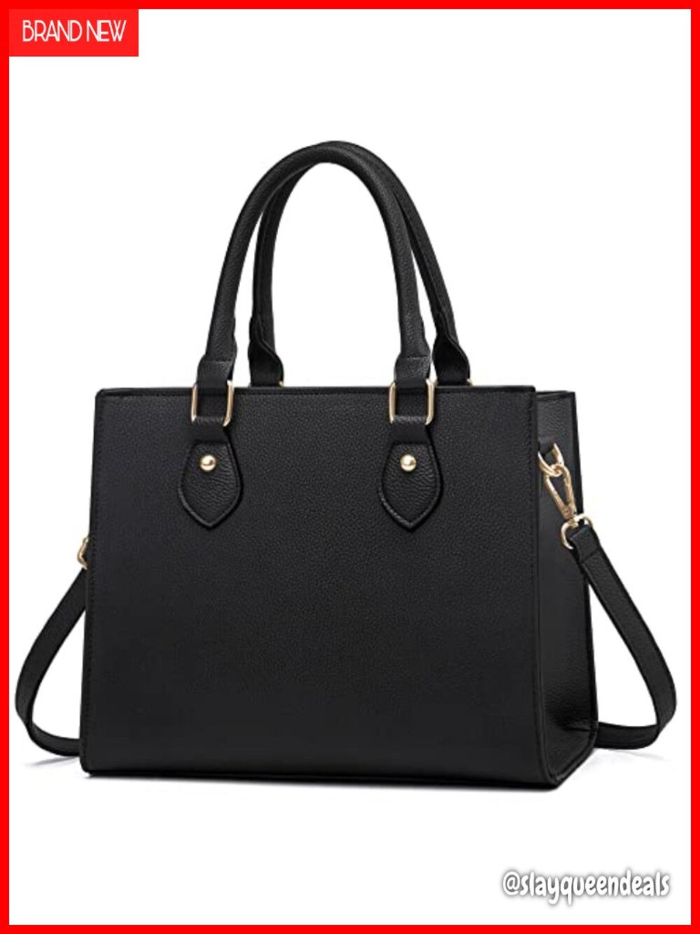 Women's PU Leather Satchel Crossbody Tote Handbag with Top Handle Shoulder